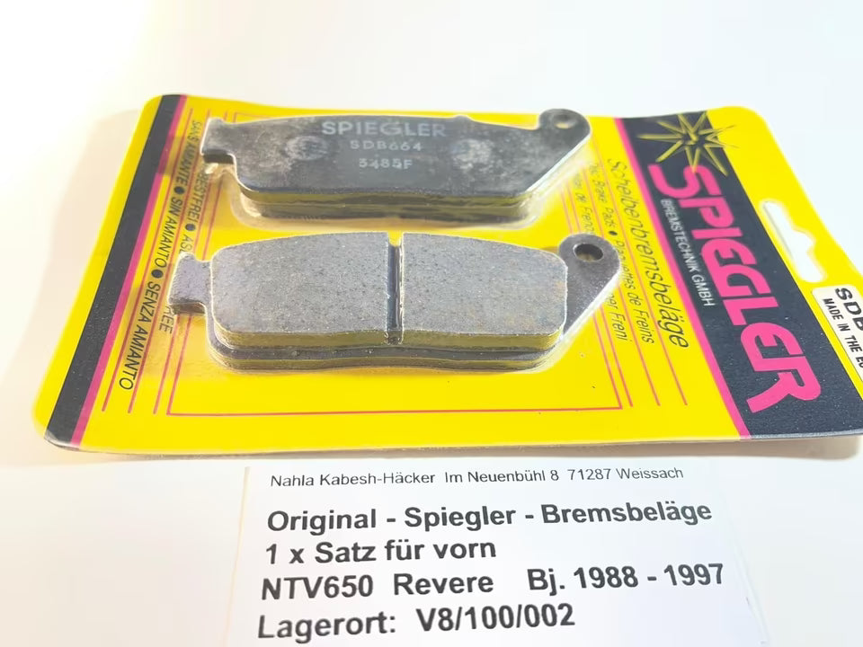 1 x Satz Bremsbeläge vorn NTV650 NTV 650 Revere Bj. 1988 – 1997 Spiegler neu