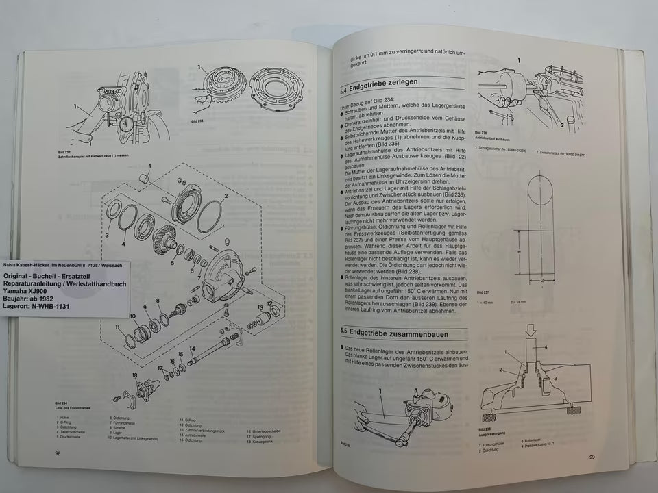 WORKSHOP MANUAL _ GERMAN _ original _ SUZUKI_ GSX 750 _ year of manufacture 1998