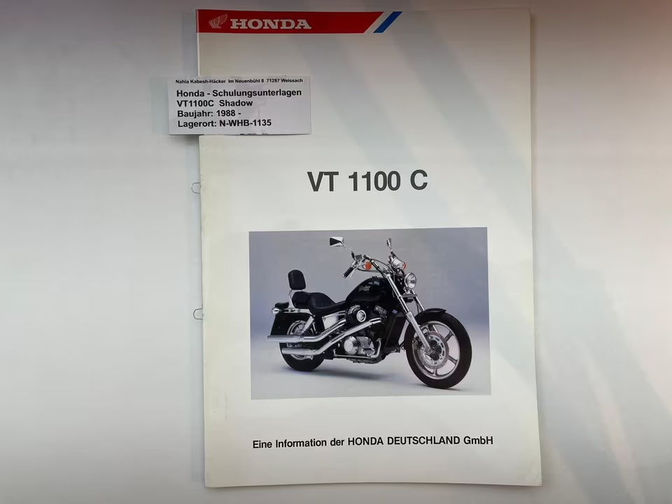 Honda Schulungs - Unterlagen VT1100C VT 1100 C Shadow ab Baujahr 1988 für Sammler