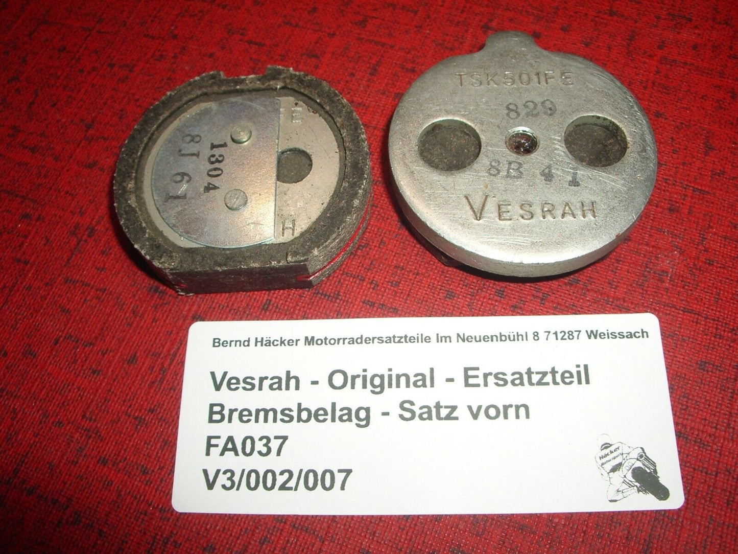 Bremsbelag _ Bremsbeläge _ Satz _ vorn  _ Z 650 C _ C1 _ C2 _ Vesrah TSK501FE