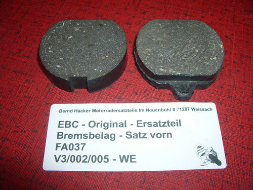 Bremsbelag _ Bremsbeläge _ Satz _ vorn  _ Z 650 C _ C1 _ C2 _ EBC FA 037 _ ! !