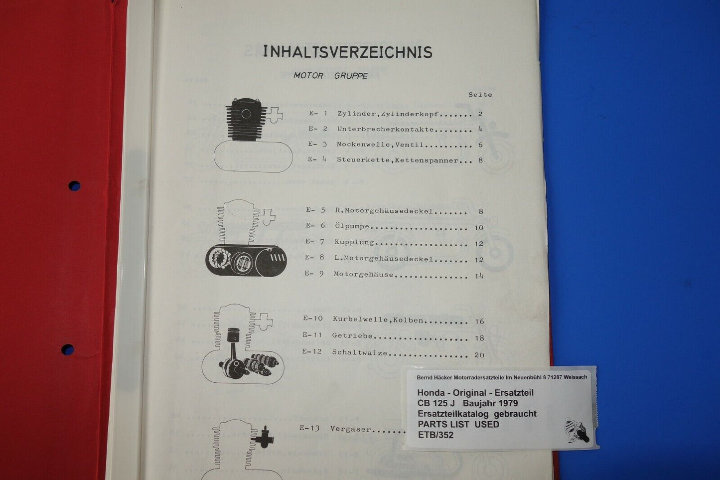 Ersatzteilkatalog _ Teileliste _ PARTSLIST _ Honda _ CB 125 J _ Bj. 1975 - 1979