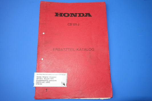 Spare parts catalogue _ Parts list _ PARTSLIST _ Honda _ CB 125 J _ Year 1975 - 1979