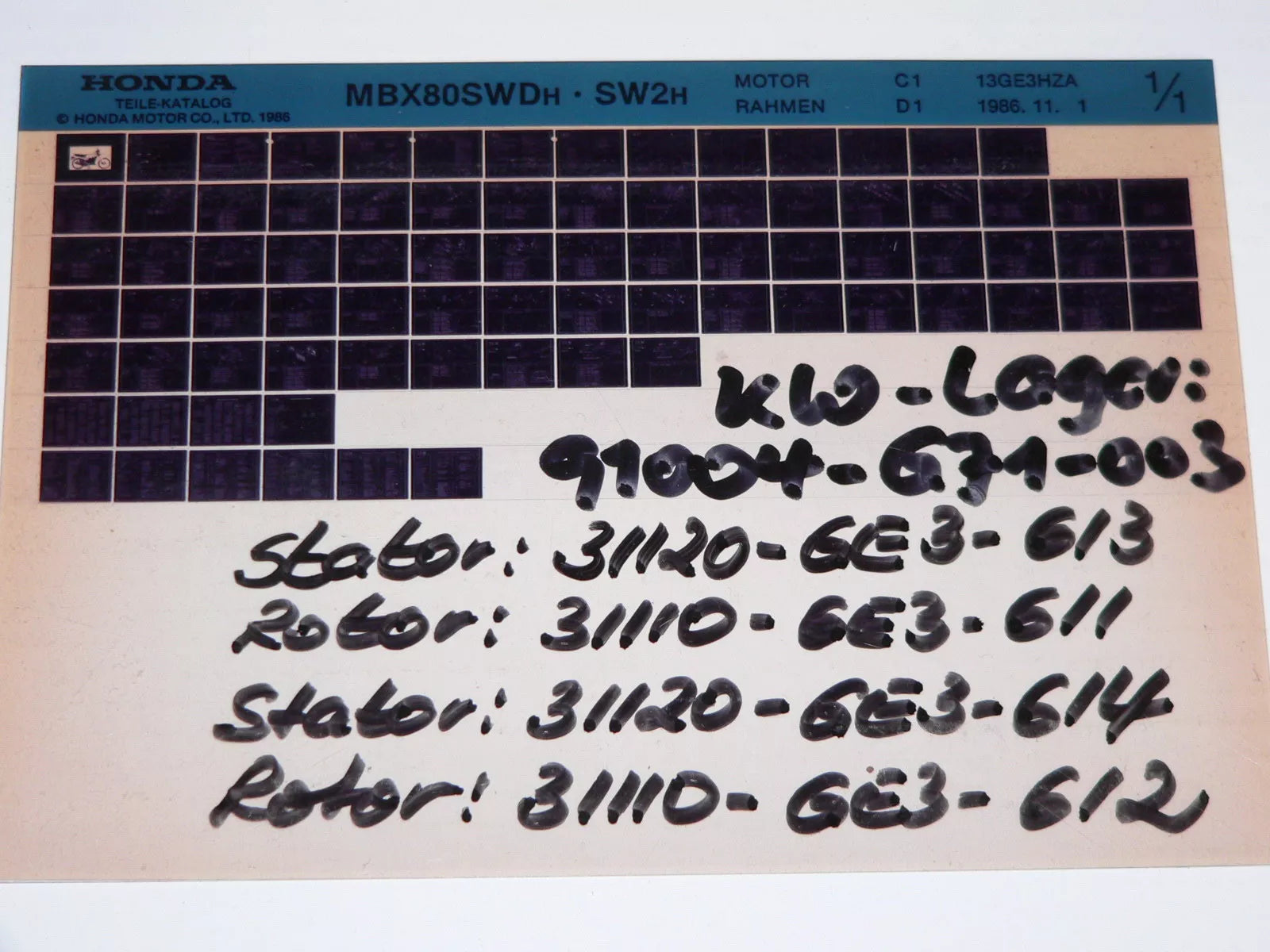 Microfich _ Ersatzteilliste _ MBX 80 SWD _MBX80 SW2 _ HC04 _ Baujahr 1987