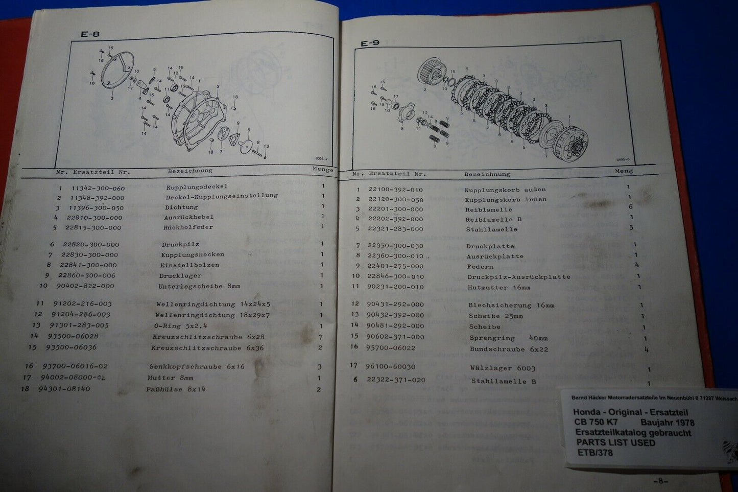 Spare parts catalogue _ Parts list _ PARTSLIST _ Honda _ CB 750 K7 _ Year of manufacture 1977