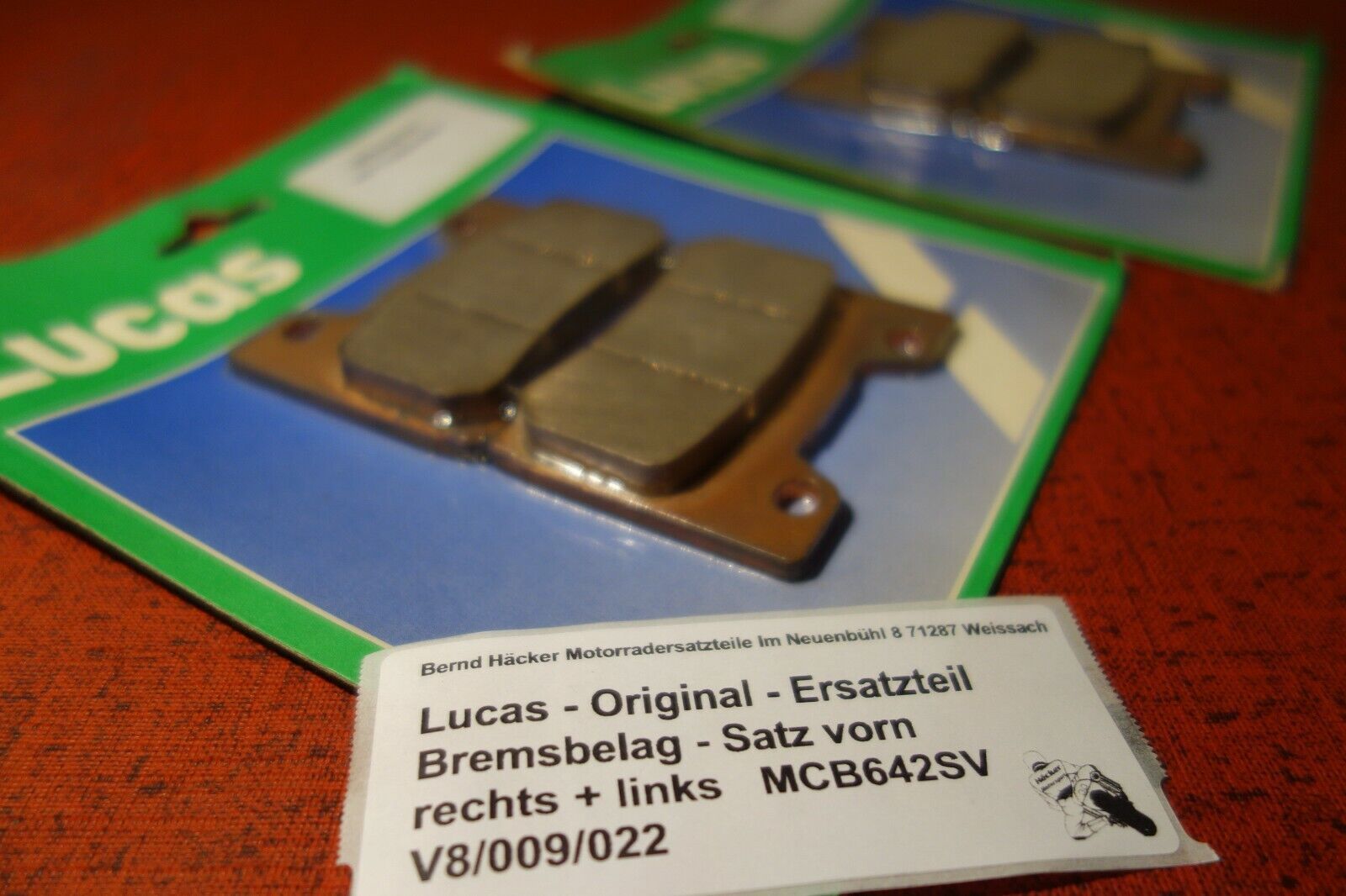Bremsbelag Satz vorn rechts + links _ FZR 1000 _ Baujahr 1991 - 1993 _ MCB642SV