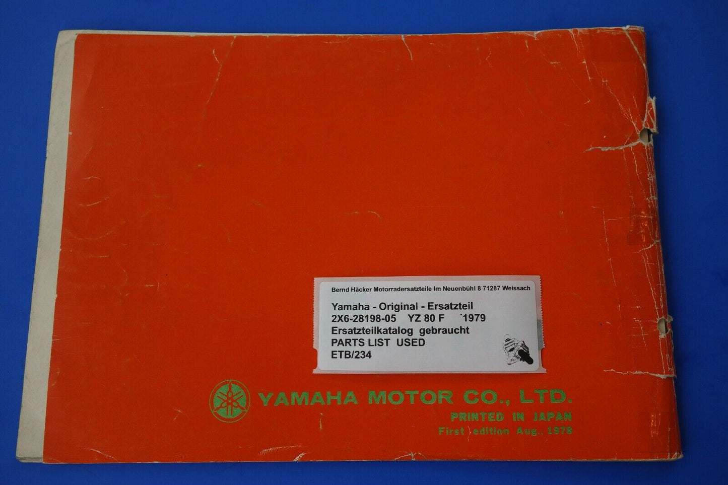 Spare parts catalogue _ Parts list _ PARTSLIST _ Yamaha _ YZ 80 F _ Type 2X6 _ 1979