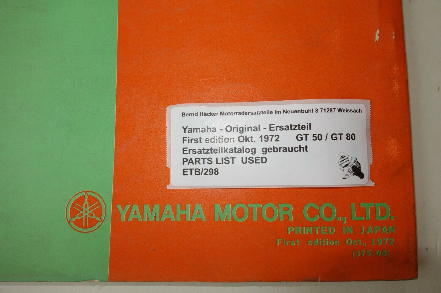 Spare parts catalogue _ Parts list _ PARTSLIST _ Yamaha _ GT 50 _ GT 80 _ 1972