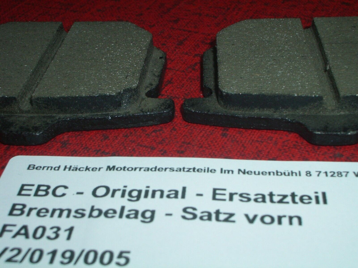 Brake pad set _ front + rear _ CB 750 F _ CB 900 F _ year of manufacture 1979 - 1981 _ EBC FA 031