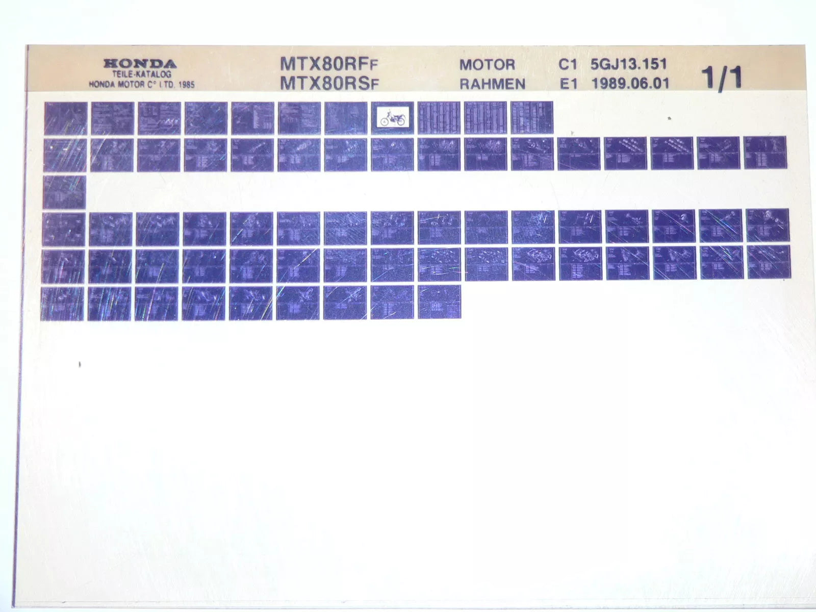 Microfich _ Ersatzteilliste _ MTX 80 RS _ MTX80 RF_ HC08 _ Baujahr 1985