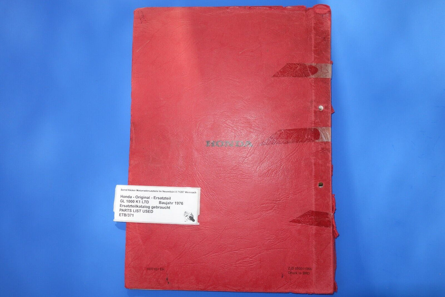 Spare parts catalogue _ Parts list _ PARTSLIST _ GL 1000 K1 LTD _ Year of manufacture 1976