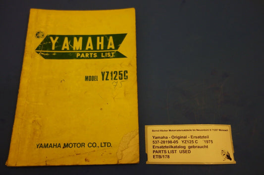 Spare parts catalogue _ Parts list _ PARTSLIST _ Yamaha _ YZ125 C _ Year of manufacture 1975