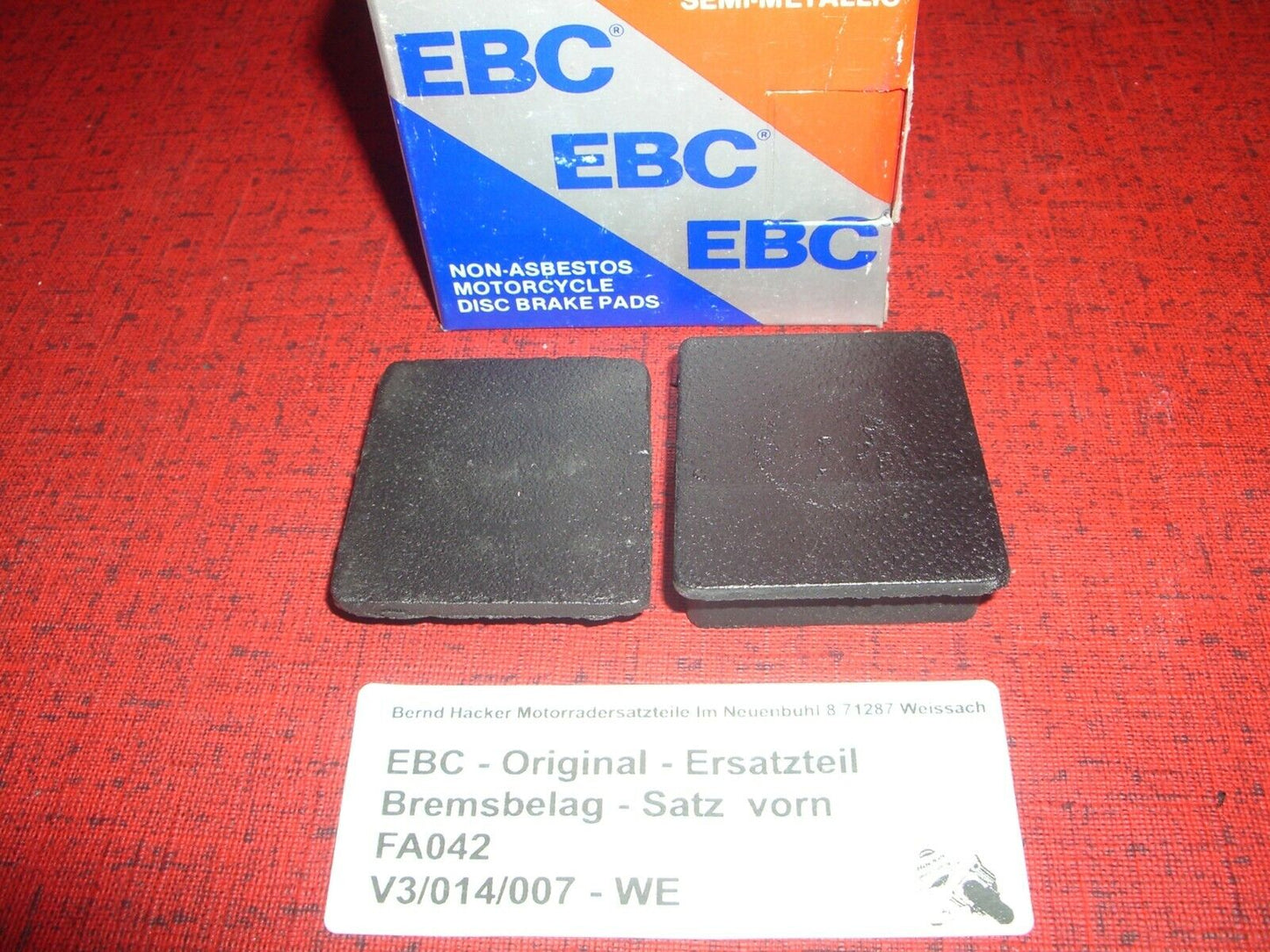 Bremsbelag _ Bremsbeläge _ Satz _ vorn  _ RD 125 _ RD 200 _ 78 - 80 _ EBC FA 042