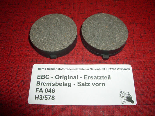 Bremsbelag _ Bremsbeläge _ Satz _ vorn _ Suzuki GP 100 _ 1978 - 1987 _ EBC FA046