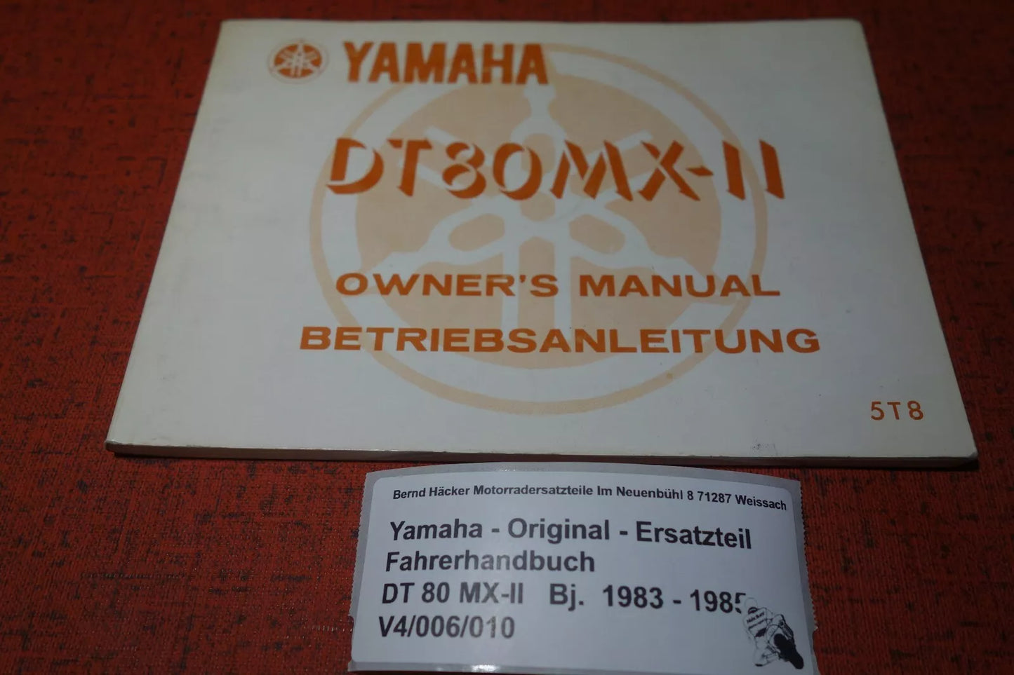 Driver's Manual _ Owners Manual _ DT 80 MX S - II _ Year of manufacture 1983 - 1985