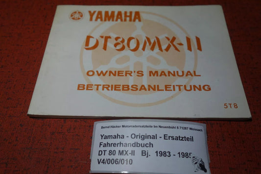 Driver's Manual _ Owners Manual _ DT 80 MX S - II _ Year of manufacture 1983 - 1985