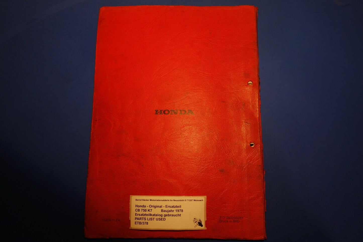 Spare parts catalogue _ Parts list _ PARTSLIST _ Honda _ CB 750 K7 _ Year of manufacture 1977