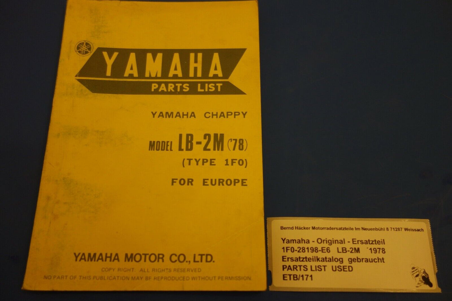 Spare parts catalogue _ Parts list _ PARTSLIST _ Yamaha _ LB-2M _ Chappy _ Year 1978