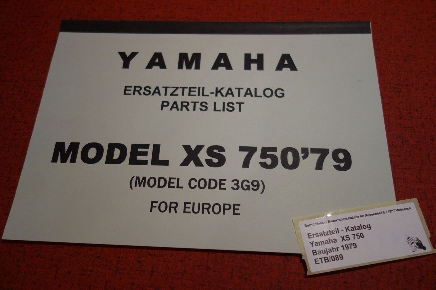 Spare parts catalogue _ Parts list _ PARTSLIST _ Yamaha _ XS 750 _ Year of manufacture 1979