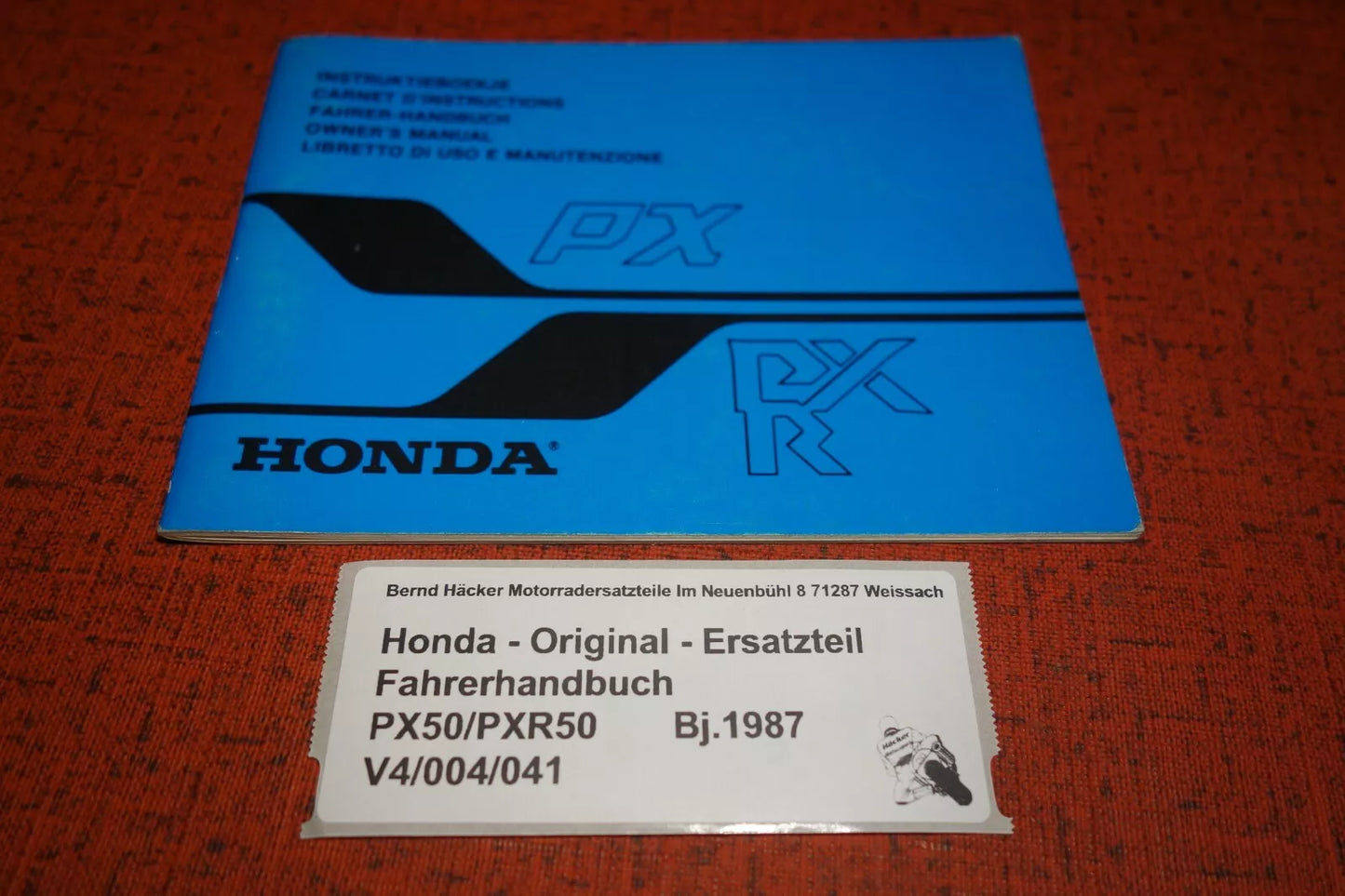 Driver's manual _ Manuel du Conducteur _ PX 50 _ PXR 50 _ Year of manufacture 1987