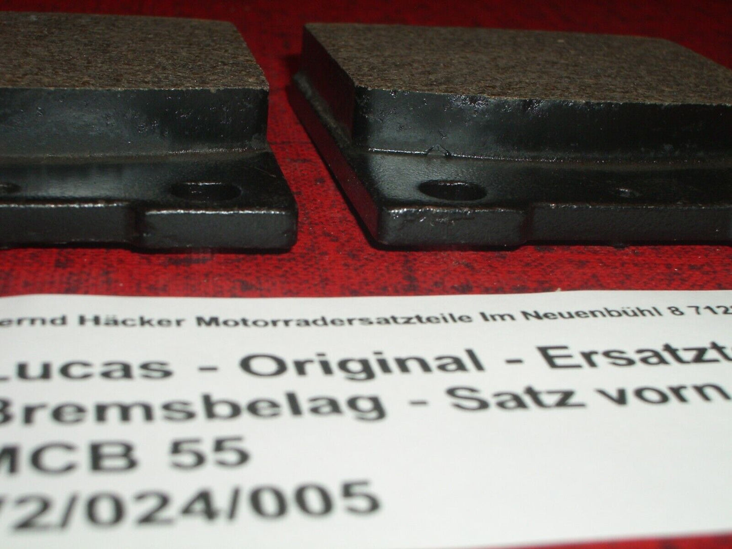 Brake pads _ Brake pad set _ front _ CB 250 RS _ CB 250 RSZ _ Lucas _ MCB 55