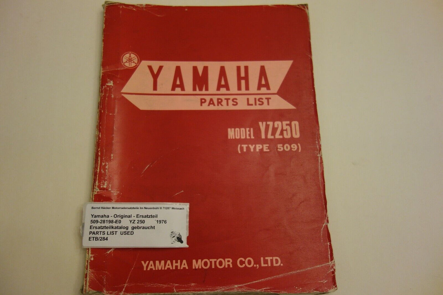 Spare parts catalogue _ Parts list _ PARTSLIST _ Yamaha _ YZ 250 _ Type 509 _1976