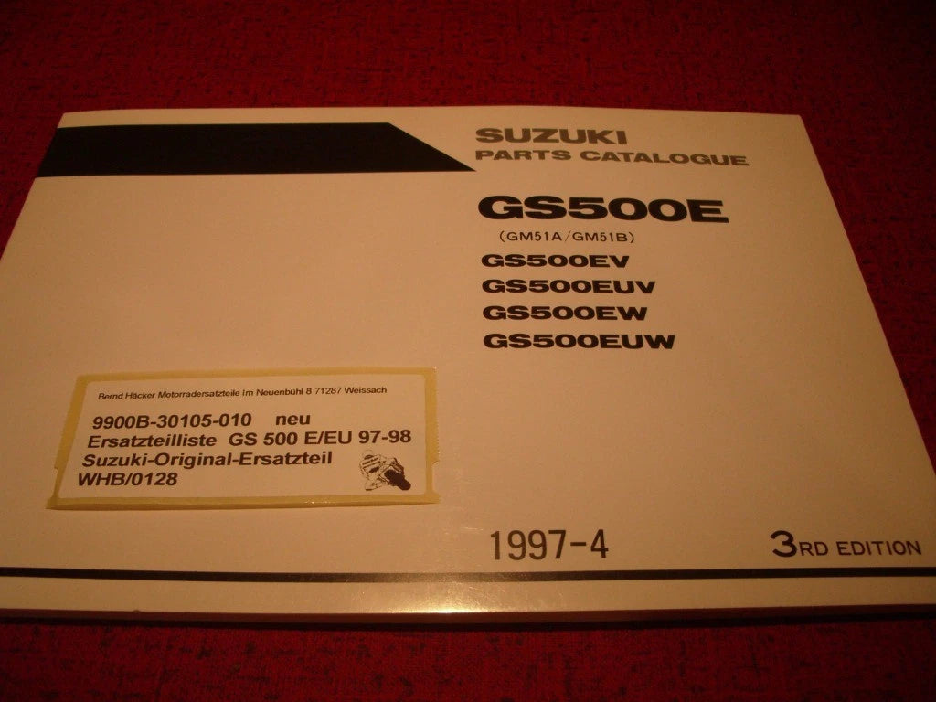 29,00 Euro inkl. Versand Ersatzteilkatalog neu GS500E Bj. 1997 + 1998