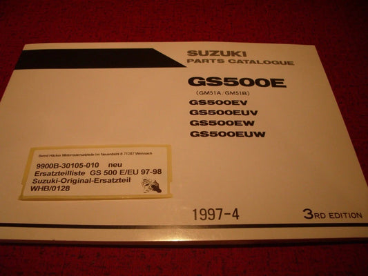 ERSATZTEILLISTE _ PARTS CATALOGUE _ SUZUKI _ GS 500 E / EU _ BAUJAHR 1997 - 1998
