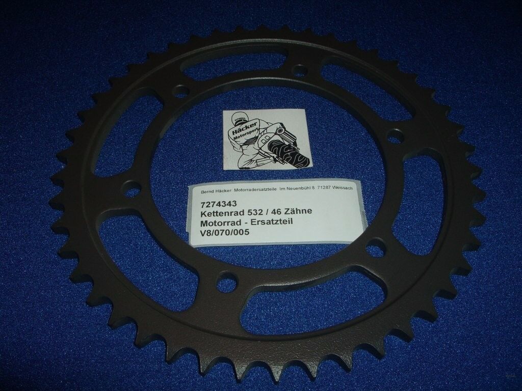 Kettenrad _ REAR SPROCKET _ Stahl _ Grau _ 532 46Z _ FZR 1000 _ Bj 1987 + 1988