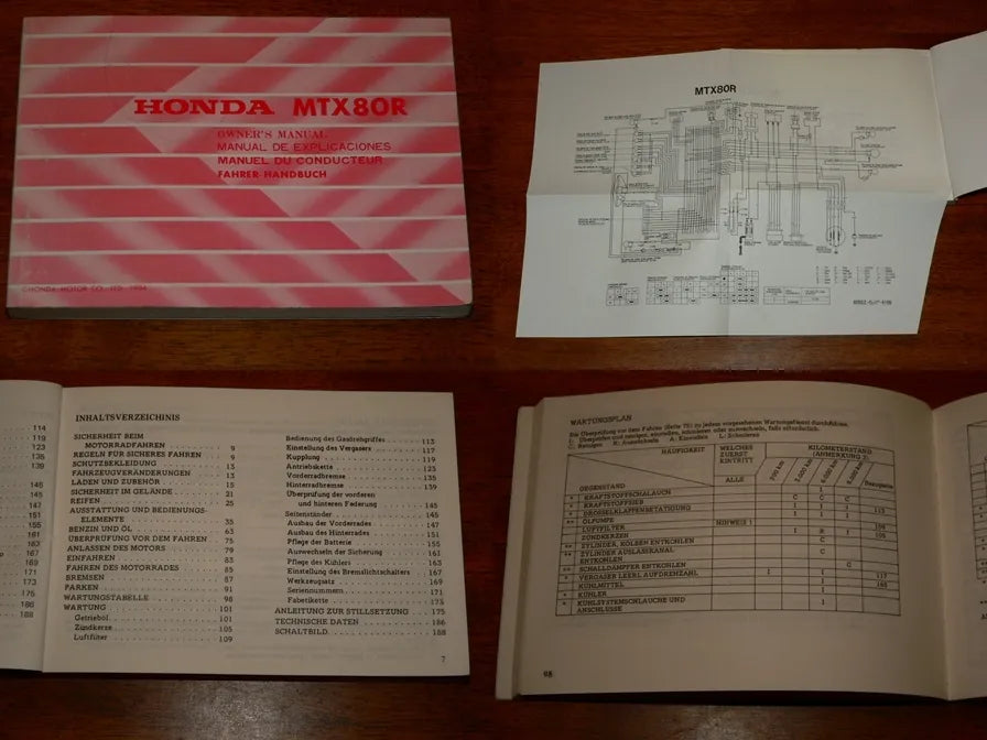 Driver's Manual _ Owners Manual _ MTX 80 RS _ Year of manufacture 1985 _ like new _ 36GJ1611