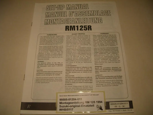 Montageanleitung _ SET-UP MANUAL _ original _ SUZUKI_ RM 125_ Baujahr 1994