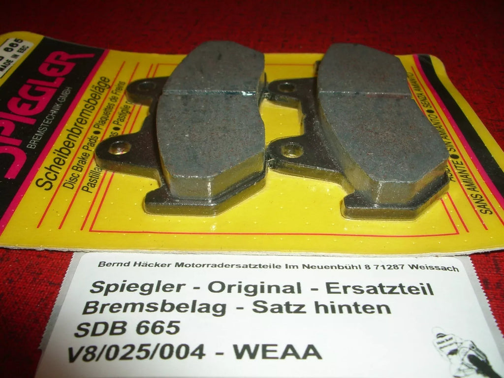 Spiegler Bremsbeläge _ Bremsbelag - Satz _ hinten _ CBR 1000 F _ Bj. 1987 - 1988