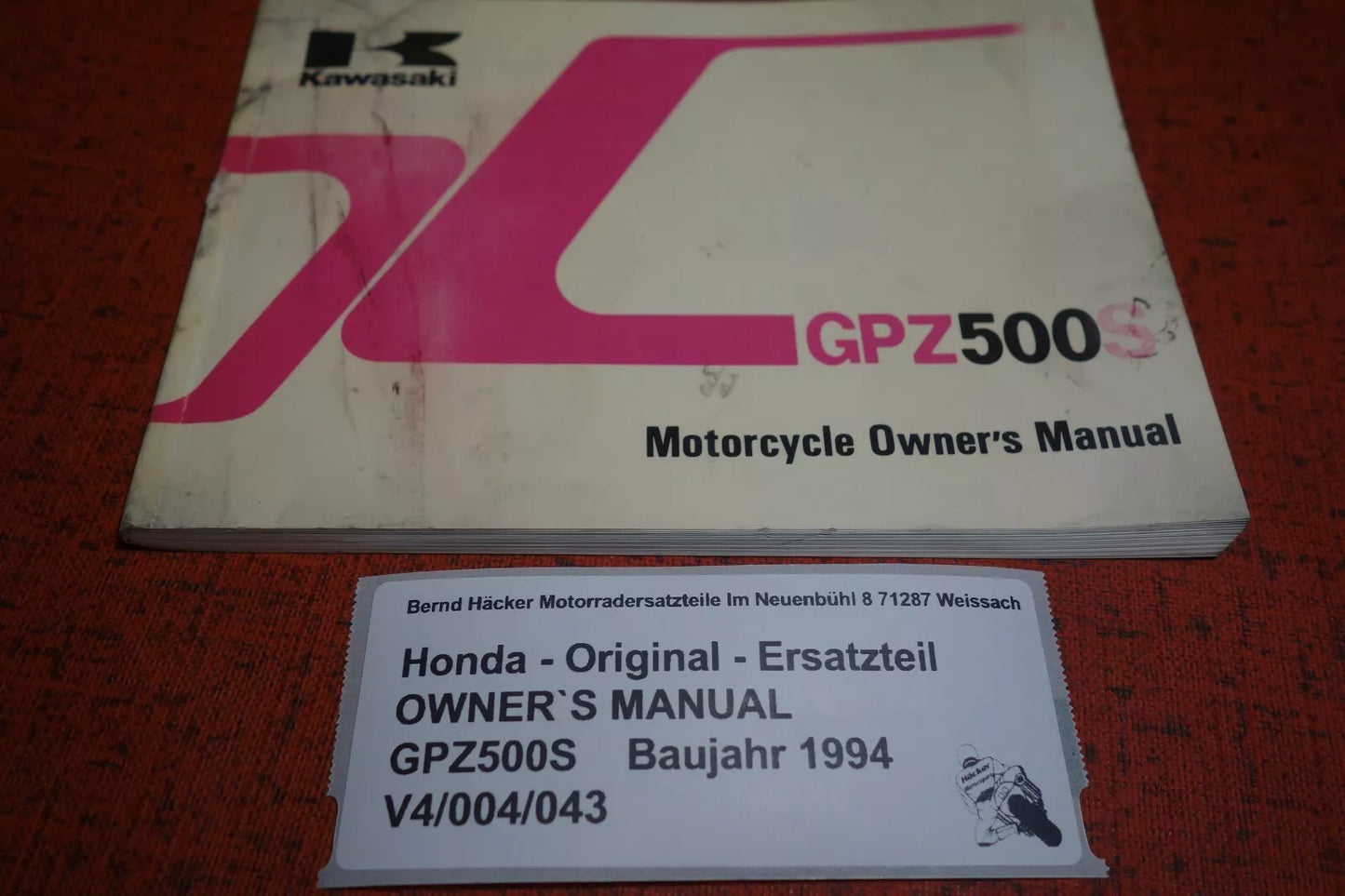OWNER`S MANUAL _ Kawasaki _ GPZ 500 S _EX500 D1 / E1 _ Baujahr 1994