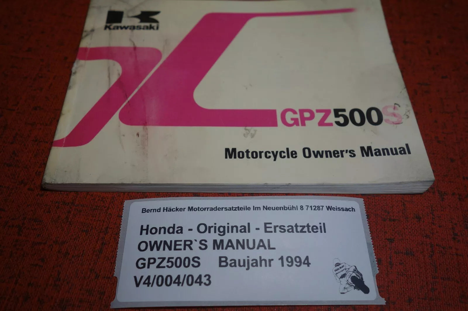 OWNER`S MANUAL _ Kawasaki _ GPZ 500 S _EX500 D1 / E1 _ Baujahr 1994