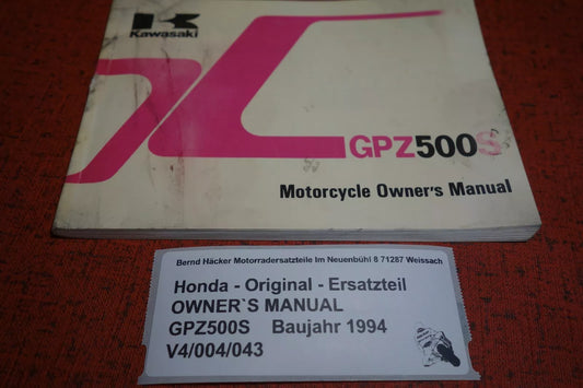 OWNER`S MANUAL _ Kawasaki _ GPZ 500 S _EX500 D1 / E1 _ Baujahr 1994
