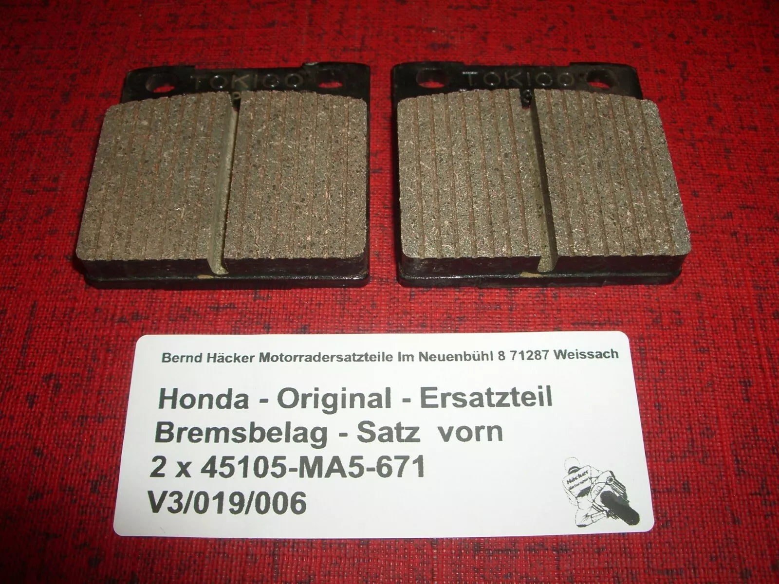 Original Bremsbeläge _ Bremsbelag - Satz _ vorn _ CB 650 _ CB 650 C _ FA 045