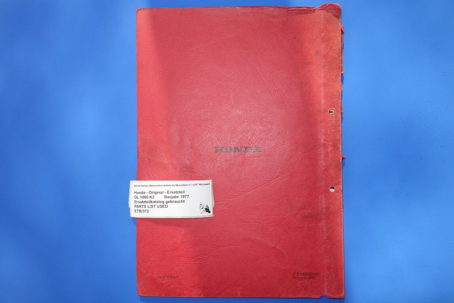 Spare parts catalogue _ Parts list _ PARTSLIST _ Honda _ GL 1000 K2 _ Year of manufacture 1977