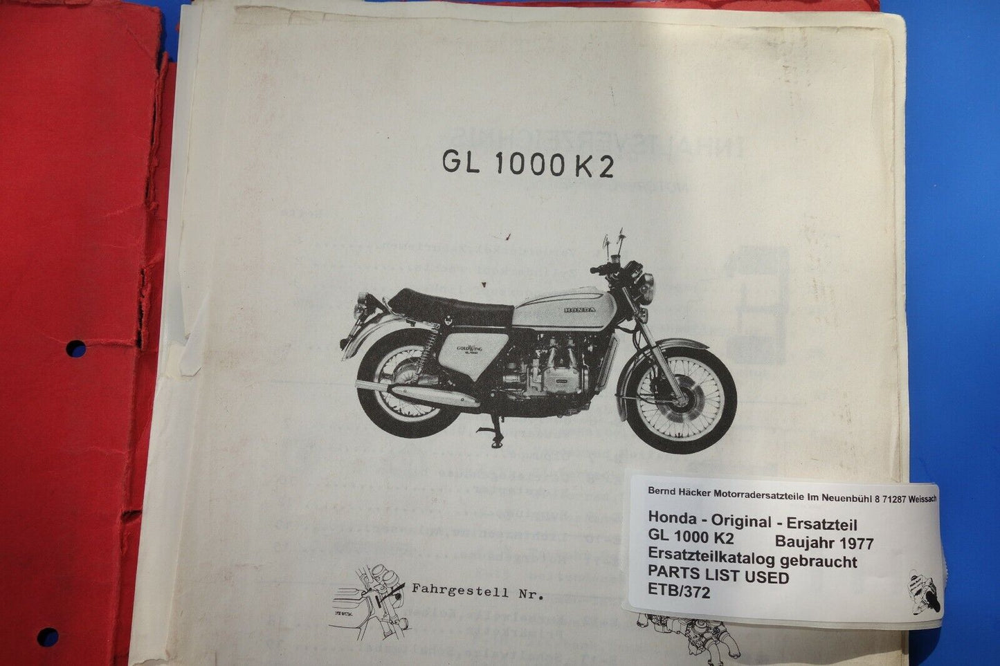 Ersatzteilkatalog _ Teileliste _ PARTSLIST _ Honda _ GL 1000 K2 _ Baujahr 1977