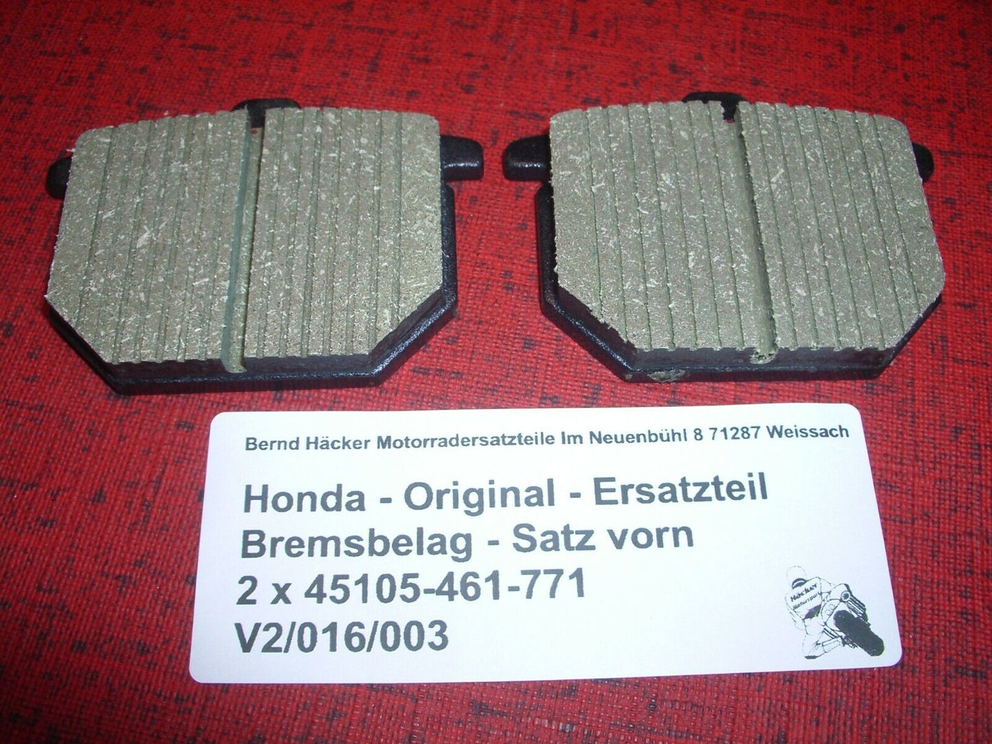 Honda original brake pads _ front _ CB 400 N _ year 1978 - 1981 _ 45105-461-771