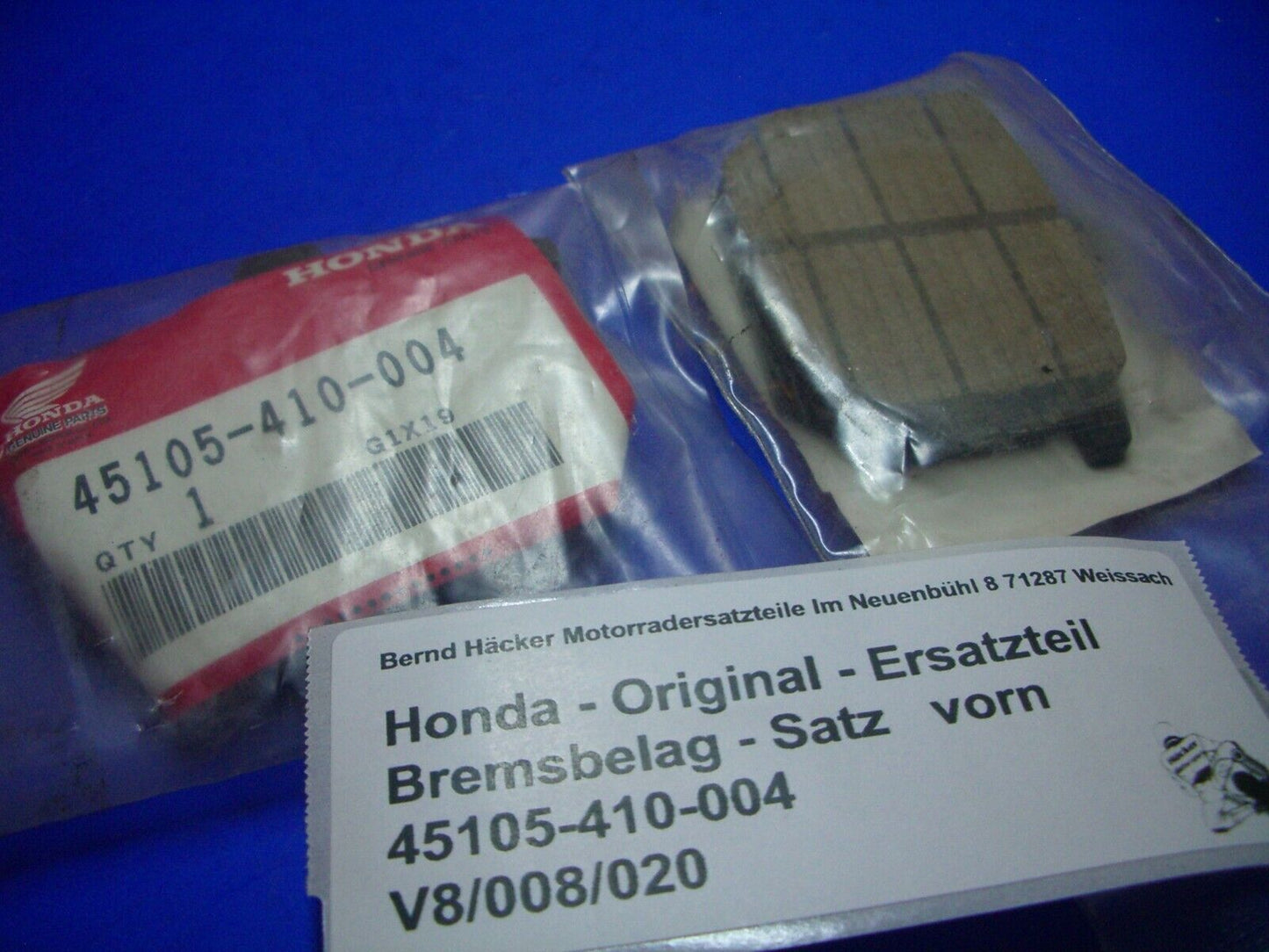 Bremsbelag Satz original vorn _ CX 500 _ Baujahr 1980 - 1981 _ 45105-410-004