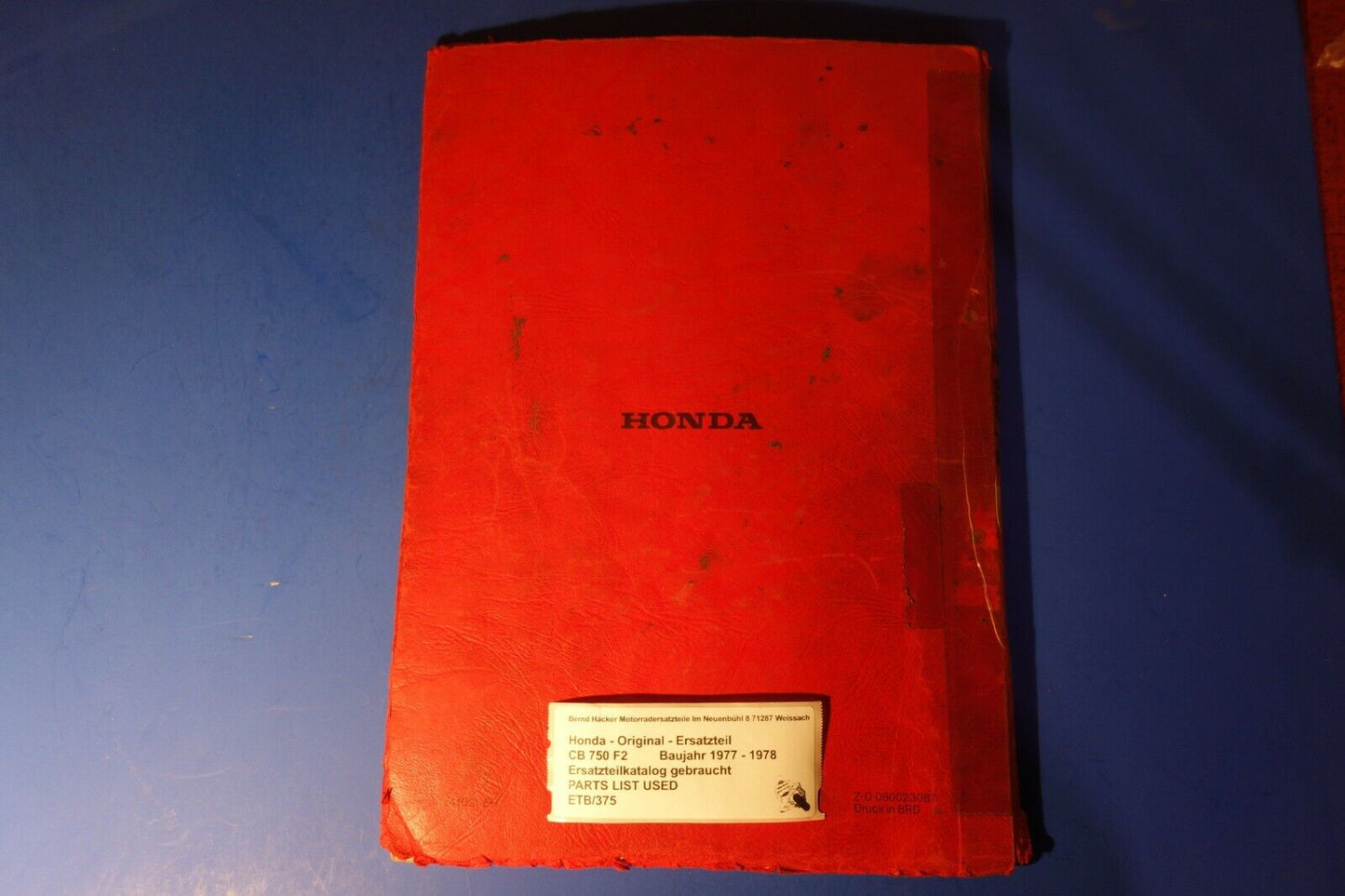 Spare parts catalogue _ Parts list _ PARTSLIST _ Honda _ CB 750 F2 _ Year 1977 - 1978