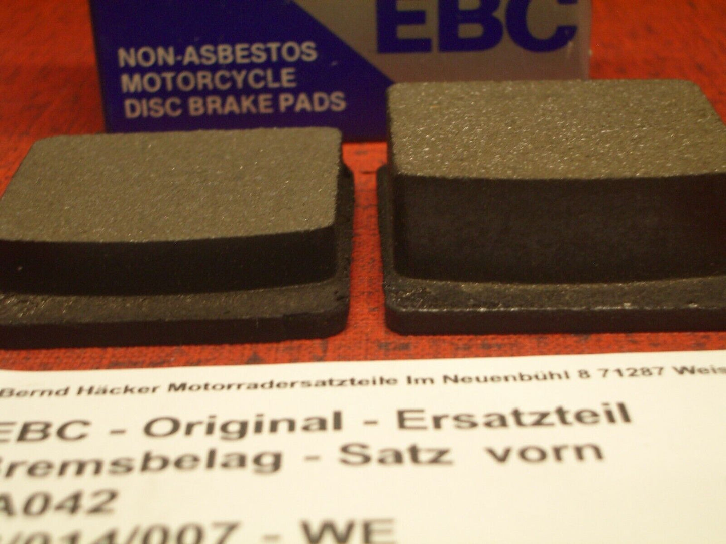 Bremsbelag _ Bremsbeläge _ Satz _ vorn  _ RD 125 _ RD 200 _ 78 - 80 _ EBC FA 042