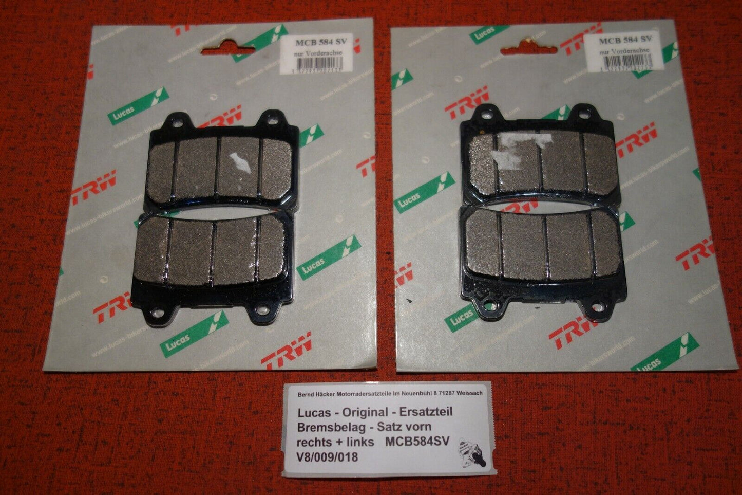 Brake pad set front right + left _ FJ 1200 _ Year of manufacture 1988 - 1997 _ MCB584SV