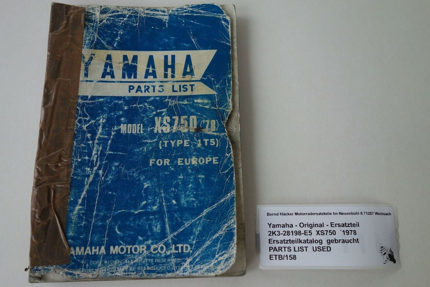 Spare parts catalogue _ Parts list _ PARTSLIST _ Yamaha _XS 750 _ 1T5 _ Year 1978