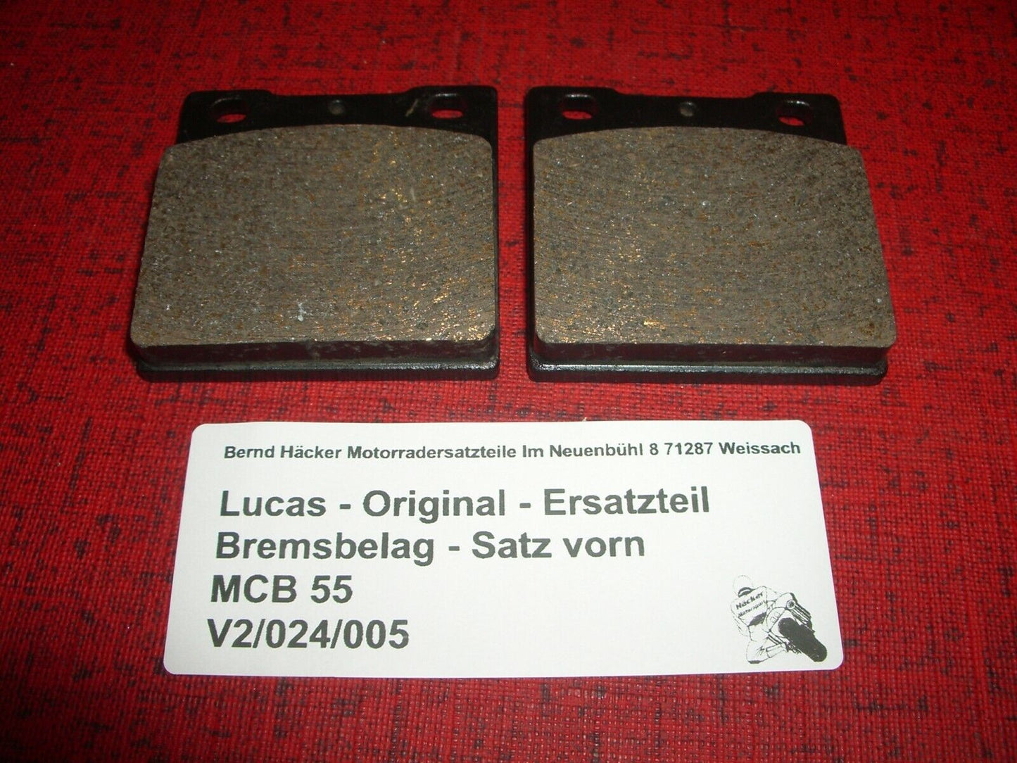 Bremsbeläge _ Bremsbelag - Satz _ vorn _ CB 250 RS _ CB 250 RSZ _ Lucas _ MCB 55