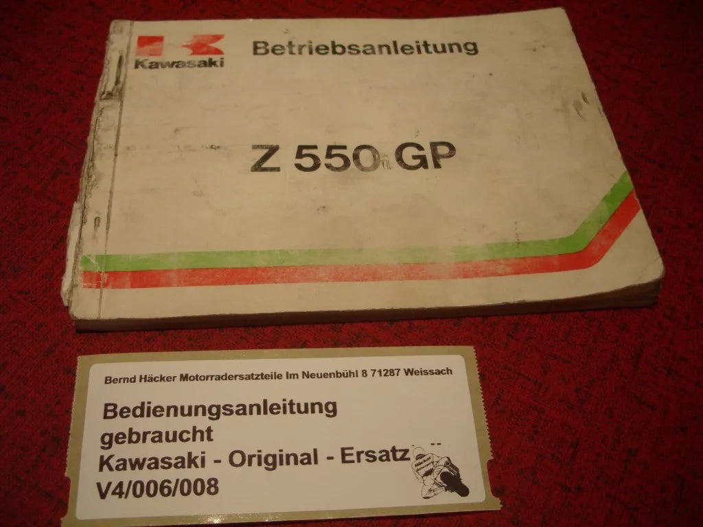 Fahrerhandbuch Kawasaki  Z 550 GP  Z550 GP Baujahr 1982