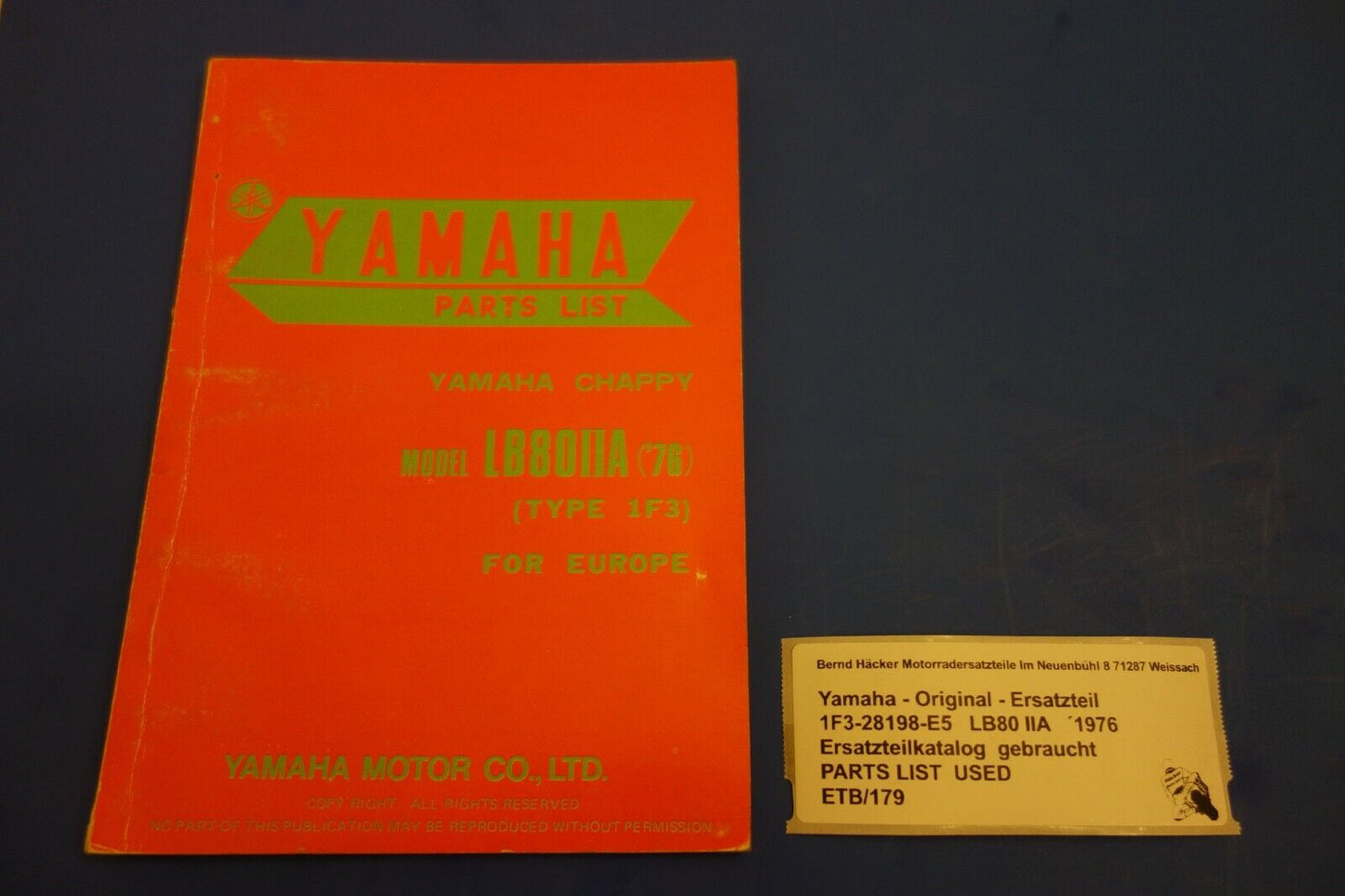 Ersatzteilkatalog _ Teileliste _ PARTSLIST _ Yamaha _ LB80IIA _ Baujahr 1976