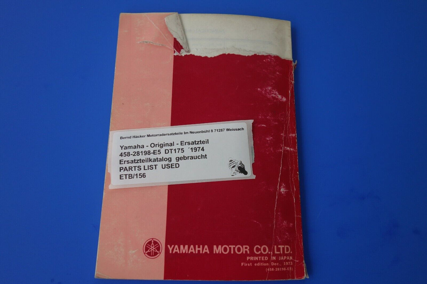 Spare parts catalogue _ Parts list _ PARTSLIST _ Yamaha _DT 175 _CT1 _ 1974