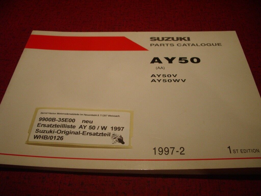 ERSATZTEILLISTE _ PARTS CATALOGUE _ SUZUKI _ AY 50 _ AY 50 W _ BAUJAHR 1997_neu