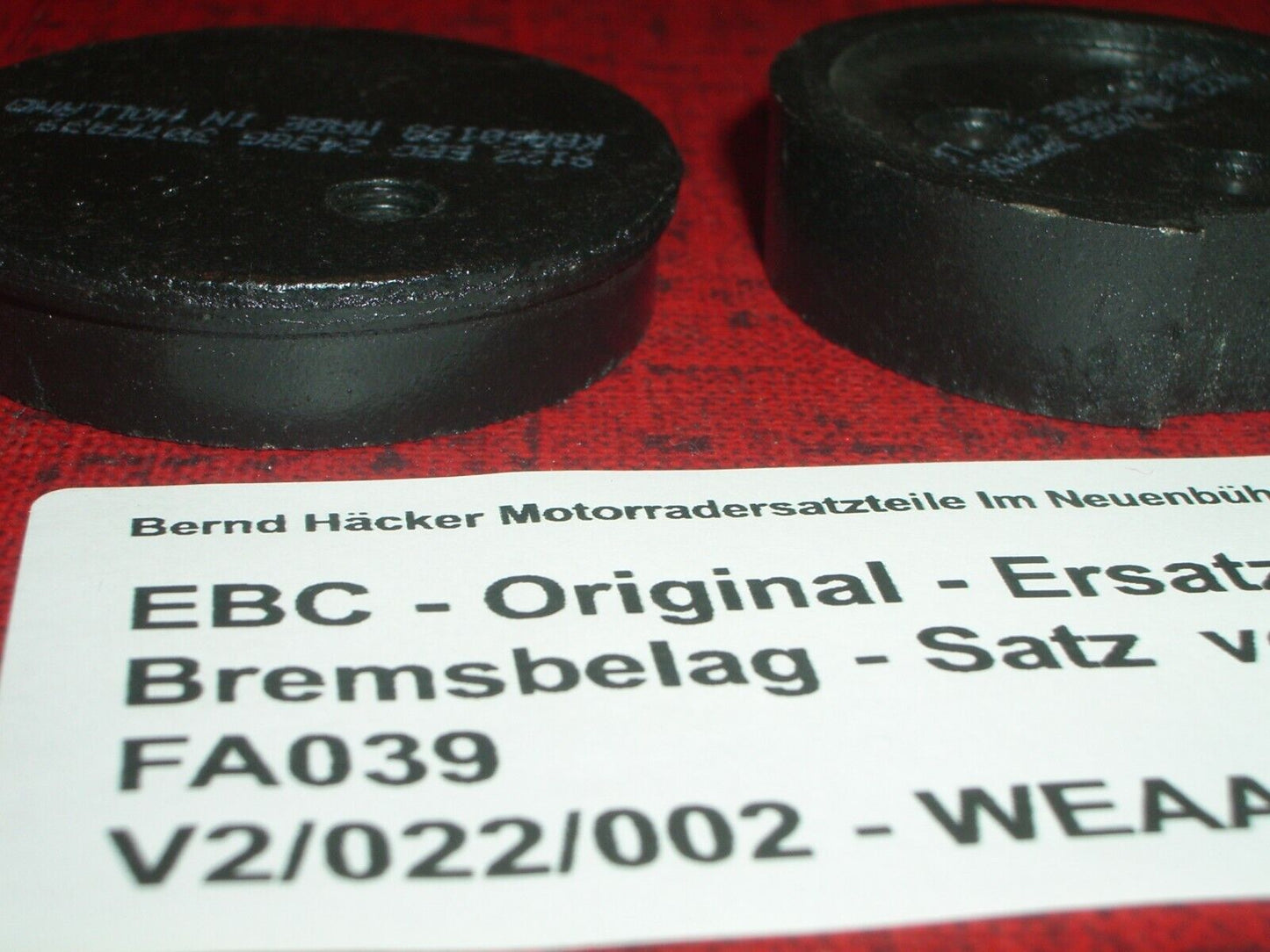 Bremsbelag _ Bremsbeläge _ Satz _ vorn _ KH 125 _ A1 - A4 _1977 - 1981_EBC FA039